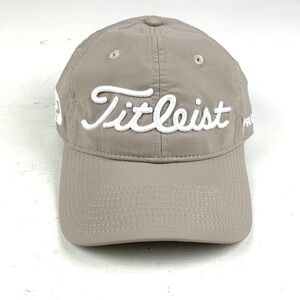 Titleist FJ Pro V1 Golf One Sz Fit Adjustable Hat Baseball Cap Tan